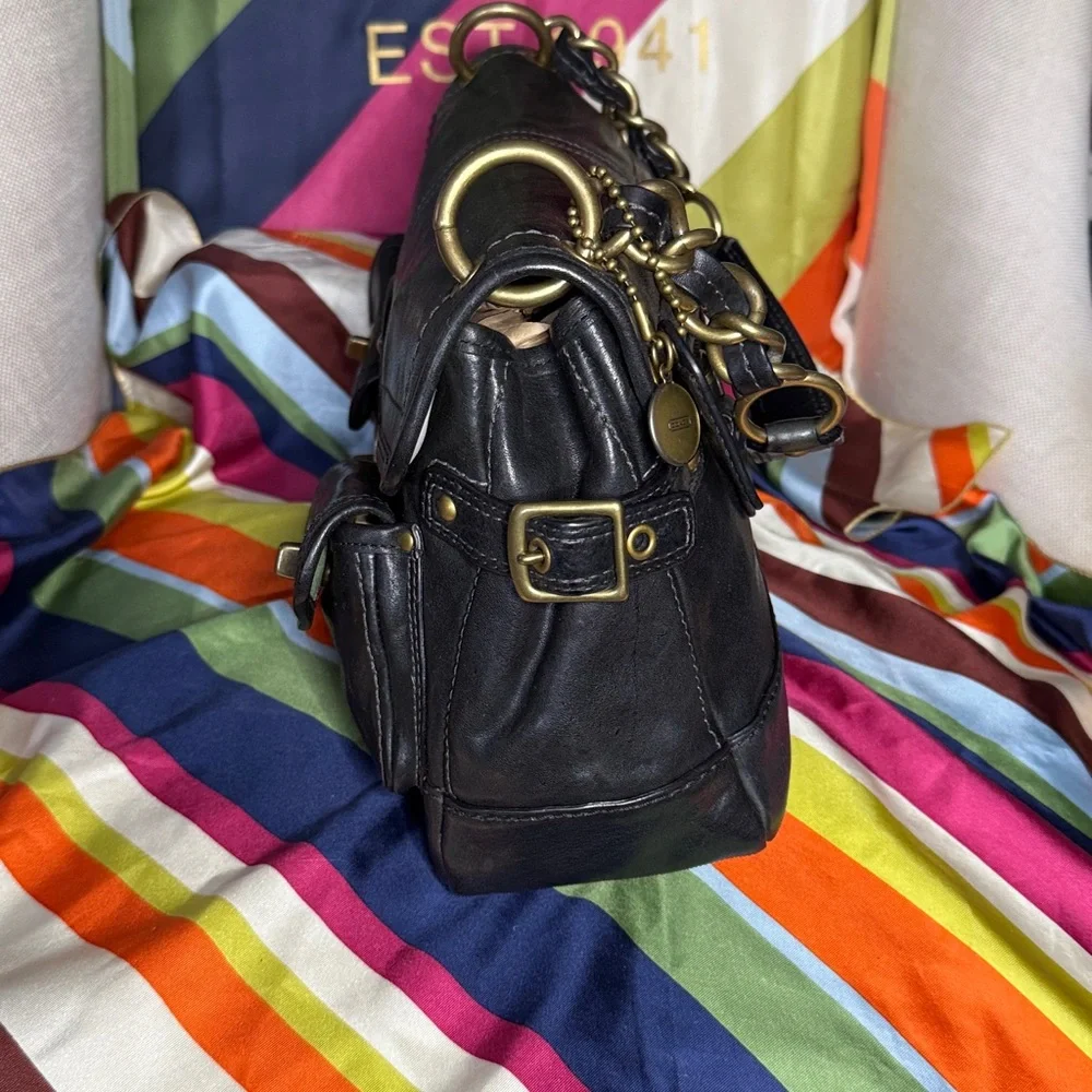 Coach Black Legacy Set-Leigh satchel, Kisslock Wallet, Ltd Ed Clutch, Swingpack - Picture 11 of 13